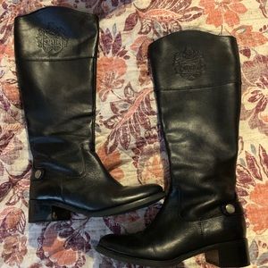 Black leather boots